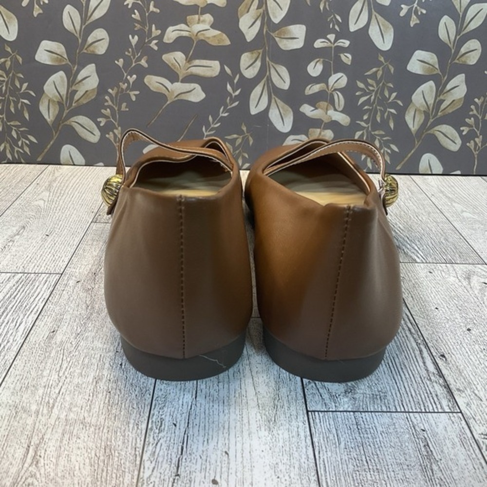 C. Paravano Brown Mary Jane Style Ballet Slippers Size 37 - Picture 4 of 6